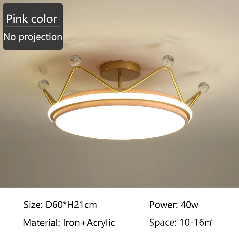 Modern LED crown ceiling light for children's bedroom
