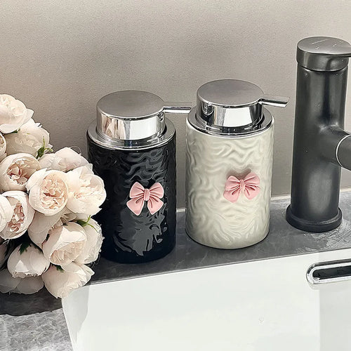 European ceramic soap dispenser for bathroom - vue 4 sur 8