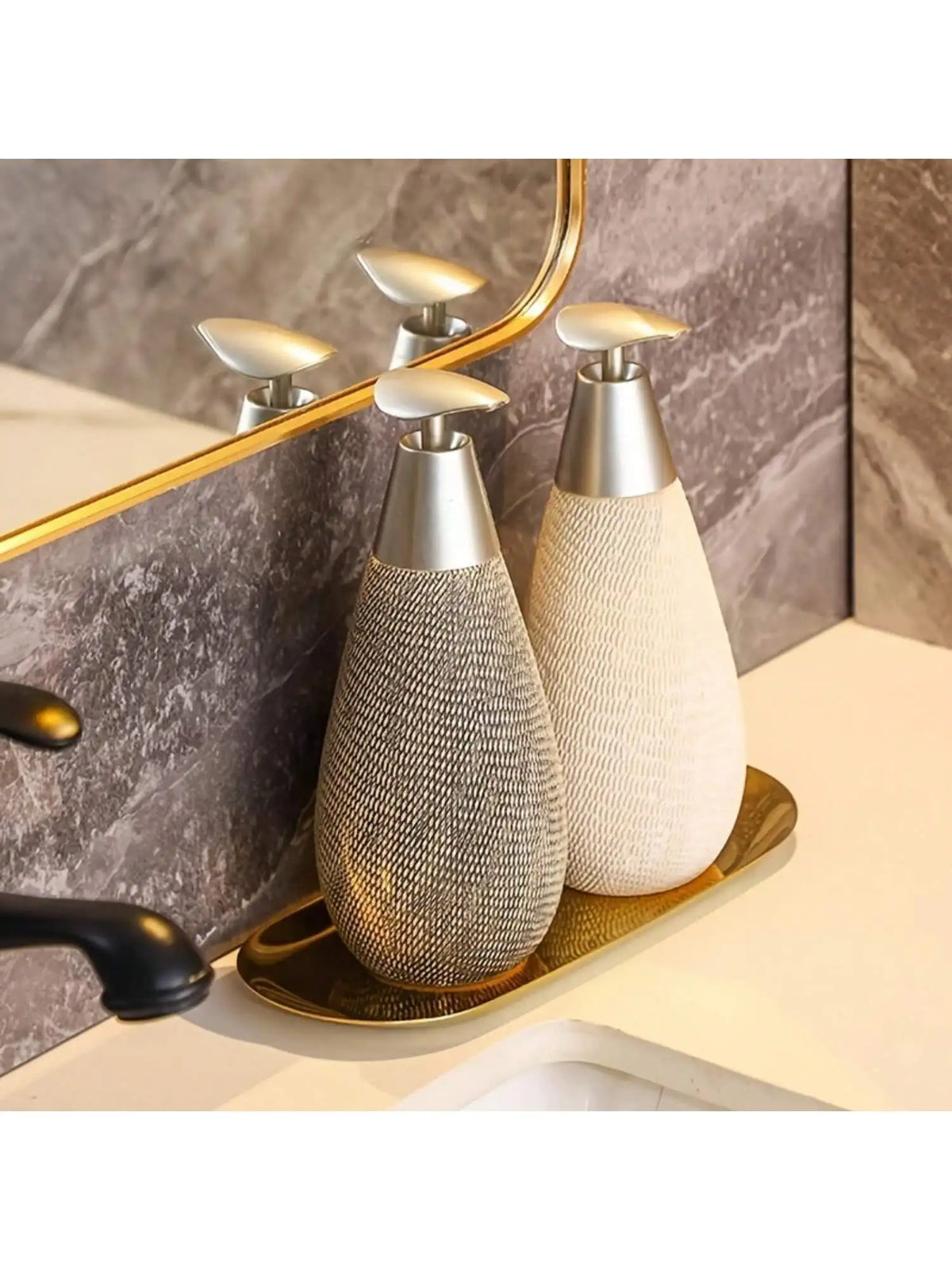 Creative Retro Style Ceramic Push-Type Soap Dispenser With Pump, Hand Soap Bottle, Suitable For Bathrooms Kitchens And Toilets