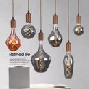 Retro art glass chandelier with solid wood for interior decoration