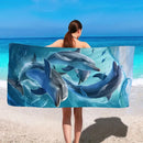 Animal print microfibre beach towel quick dry