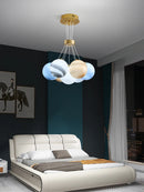 Modern height adjustable spherical LED chandelier for home decoration