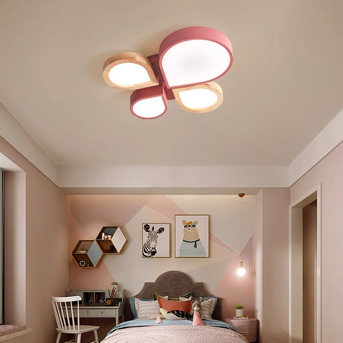Nordic romantic wood art modern LED chandelier - vue 5 sur 8