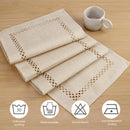 Boho style openwork linen table runner