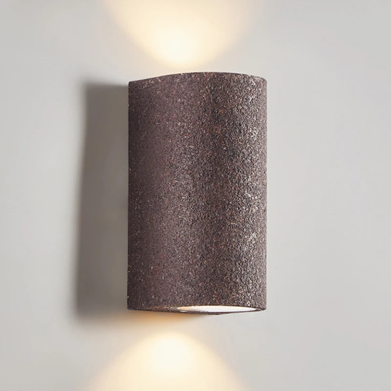 Japanese wabi-sabi retro cement LED wall light