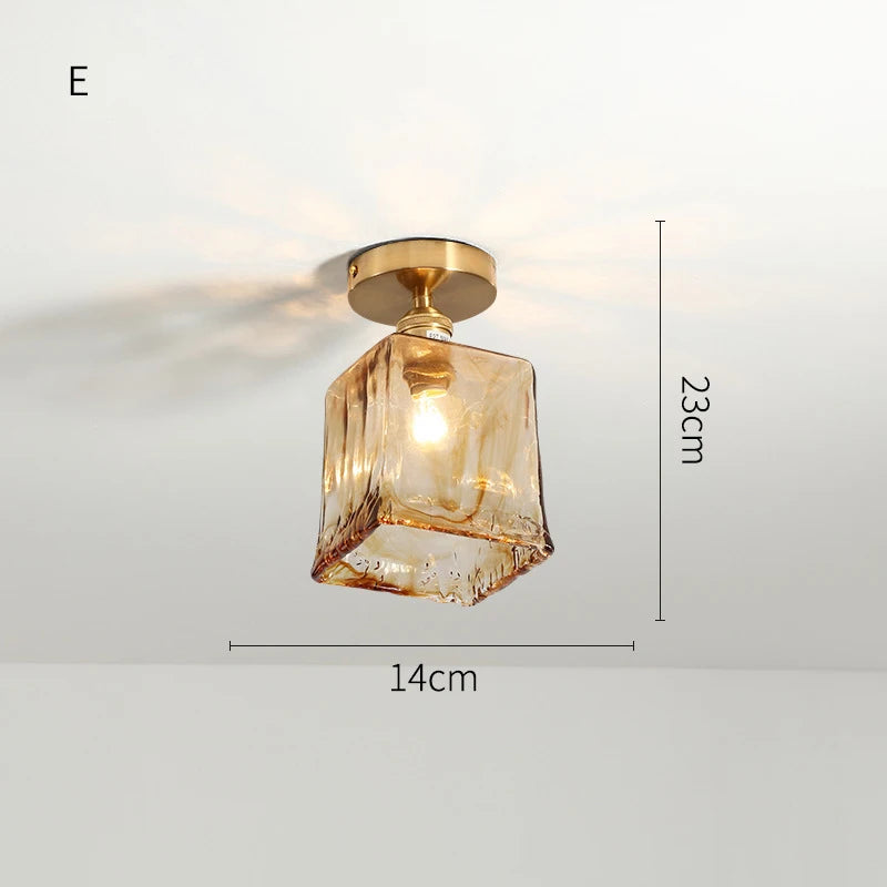 Nordic industrial decorative glass LED ceiling light - vue 8 sur 12