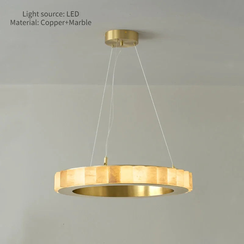 Modern duplex natural marble chandelier for family