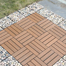 Clip-together wood deck tile for outdoor terrace or balcony 30cm