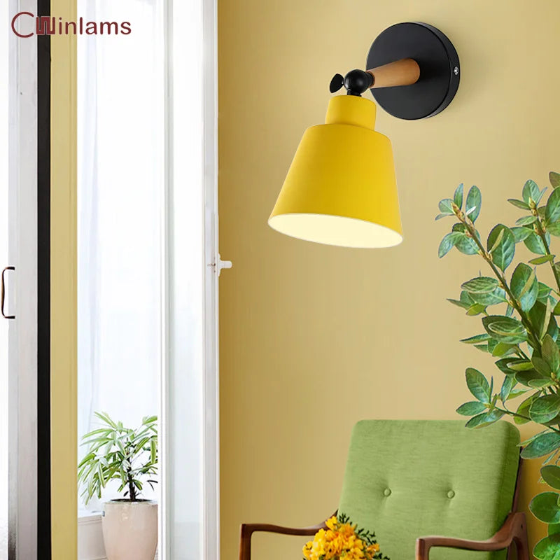 Nordic solid wood wall light minimalist creative design