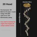 Modern elegant copper crystal LED chandelier