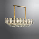 Art deco inspired LED crystal chandelier with white and grey feathers