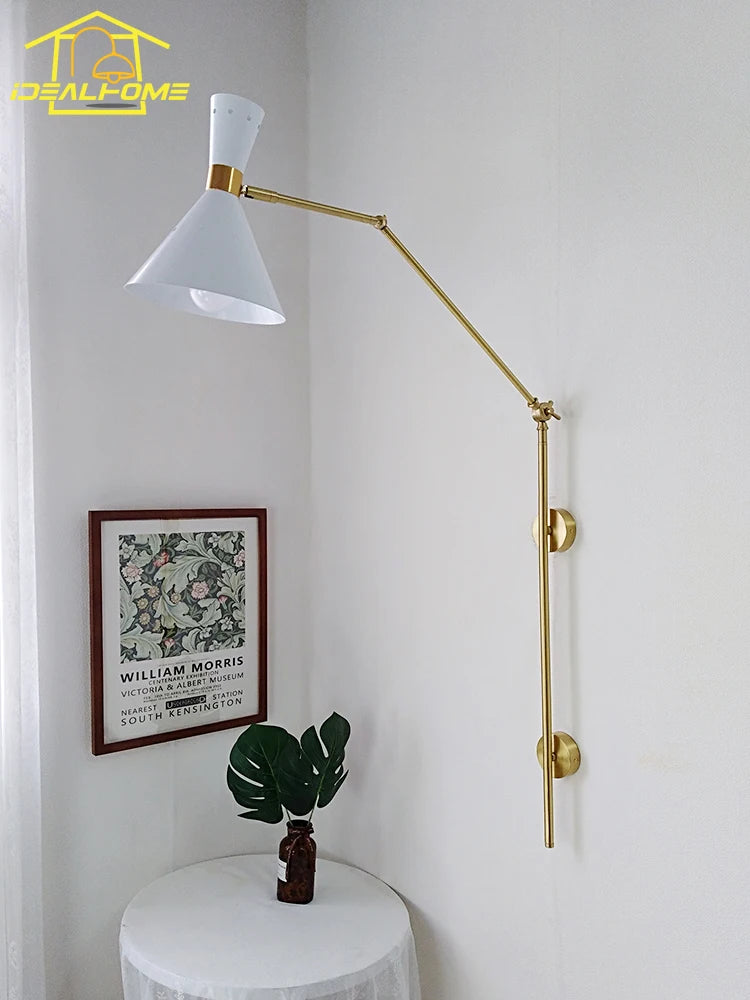 Luxury swivel brass industrial design wall light