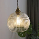Retro glass and copper chandelier for interior decoration