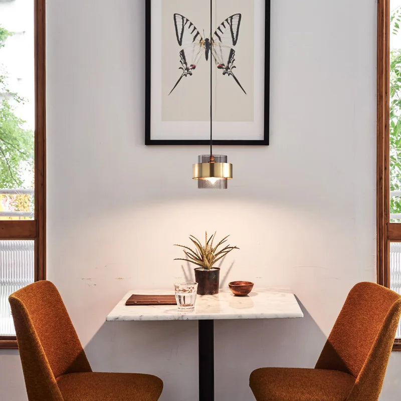 Elegant nordic glass gold LED chandelier for interior decor