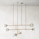Modern American style crystal chandelier in polished copper