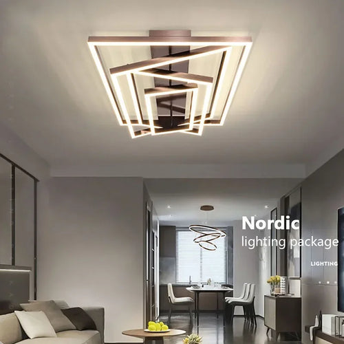 Industrial style LED chandelier for modern interior decoration - vue 5 sur 12