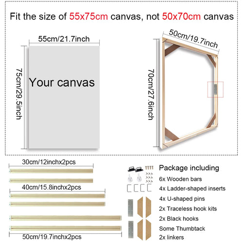 Wooden wall frame for canvases and decorative paintings - vue 16 sur 30