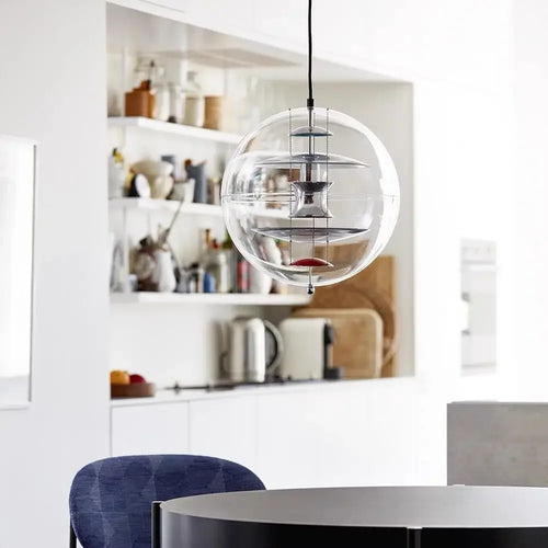 Modern Danish art planet acrylic LED chandelier pendant light - vue 5 sur 9