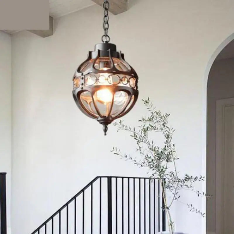Industrial glass pendant light for indoor and outdoor decoration