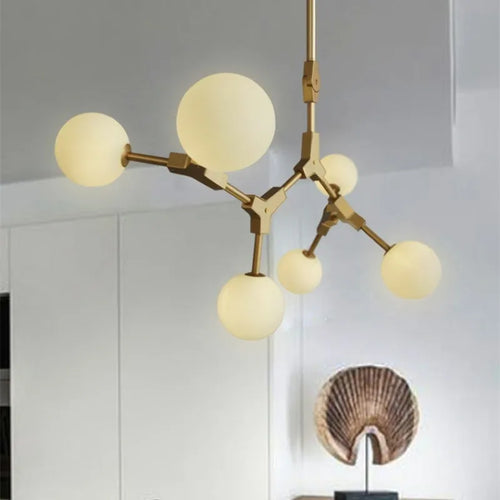 Nordic glass design chandelier for elegant lighting - vue 7 sur 12