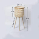 Hand-woven rattan flower pot for green plants