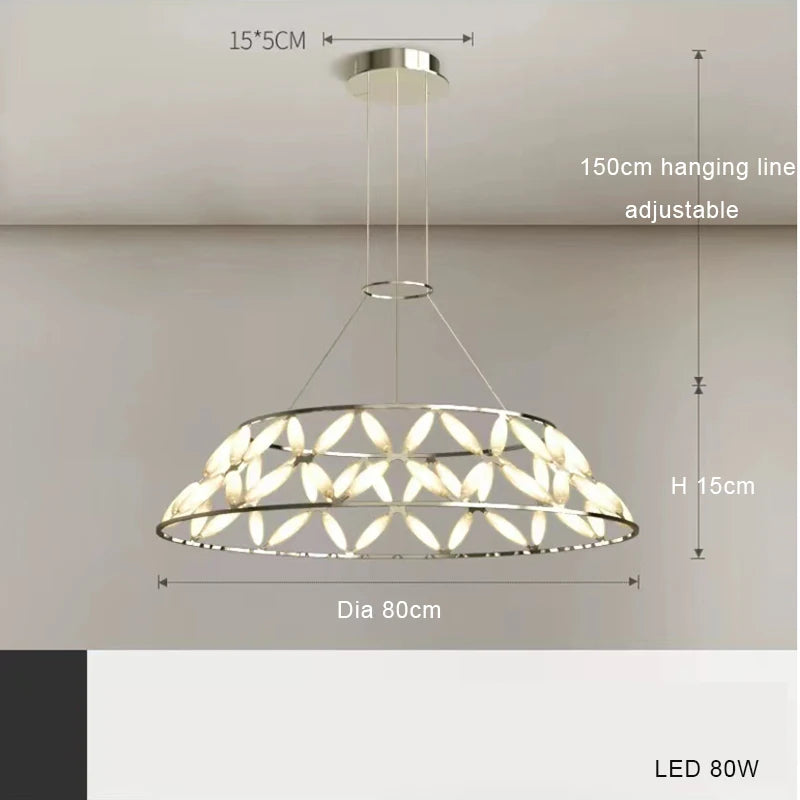 Minimalist LED chandelier with decorative lampshade for Christmas