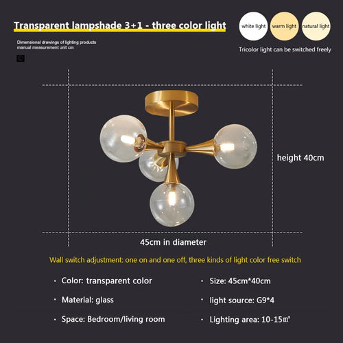 lustre moderne en verre pour un éclairage décoratif intérieur - vue 18 sur 24