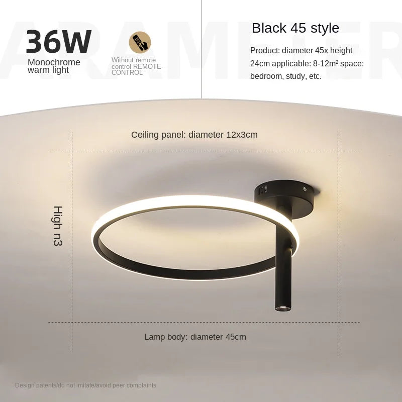 plafonnier moderne à leds minimaliste annulaire pour décorer maison