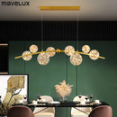 Nordic LED pendant light clear glass globe for bar restaurant