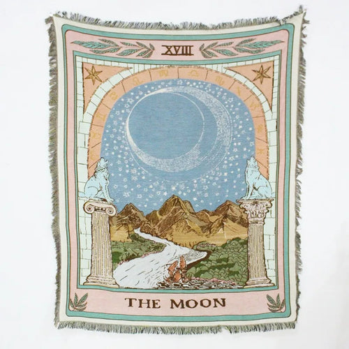 Bohemian pastoral landscape throw blanket for sofa and picnic - vue 4 sur 7
