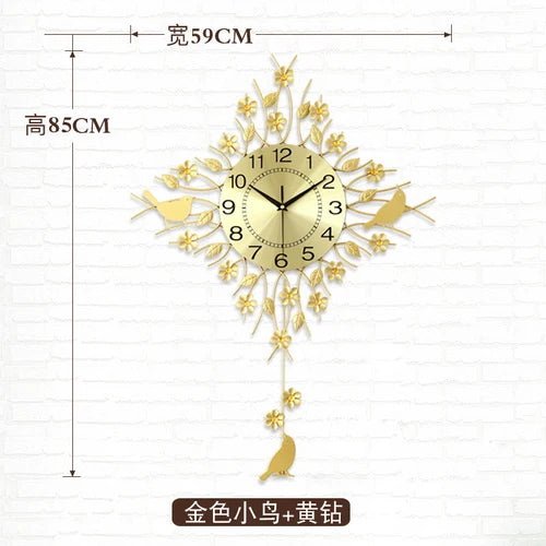unique metal european design pendulum wall clock - vue 15 sur 19
