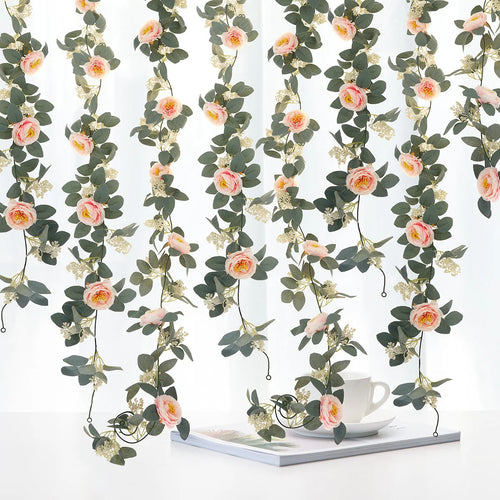 Artificial silk rose decorative vine - vue 5 sur 11