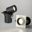 Square telescopic recessed LED spotlight with flexible rotation for home