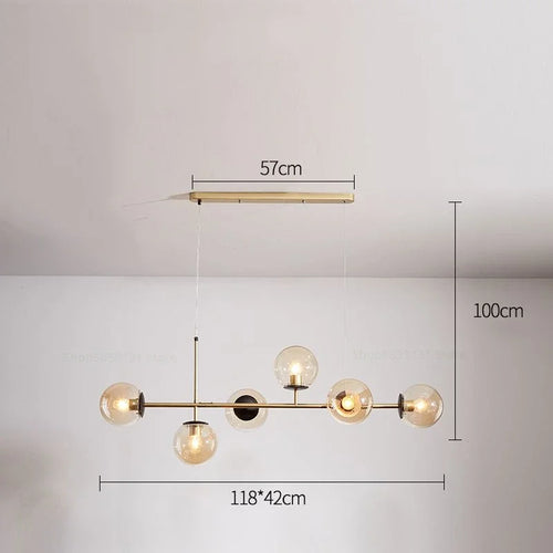 Modern Nordic glass pendant light for living room - vue 10 sur 16