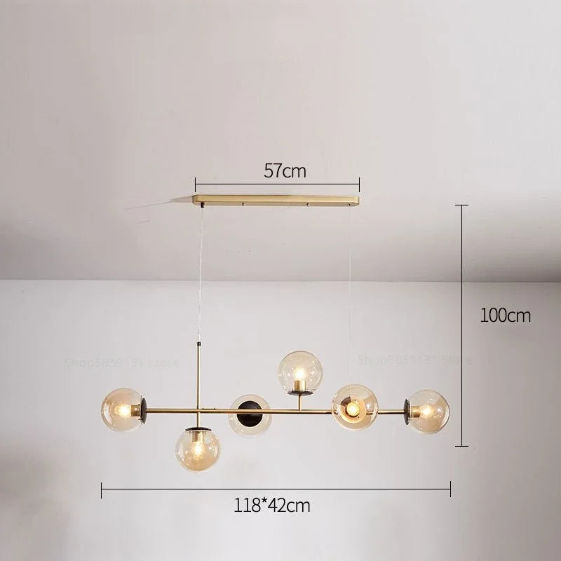 Modern Nordic glass pendant light for living room - vue 9 sur 16