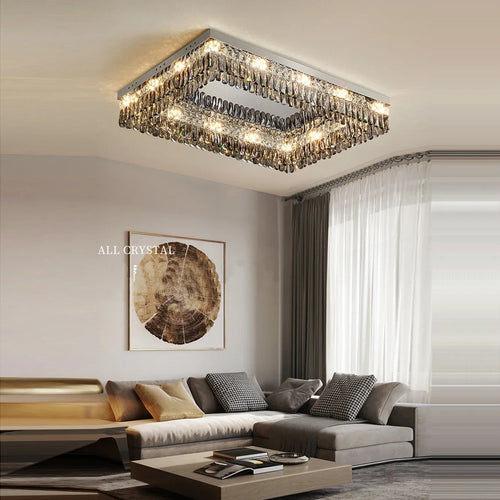 Modern LED crystal chandelier with elegant design for interior décor - vue 5 sur 18
