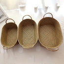 hand-woven straw storage basket for various uses