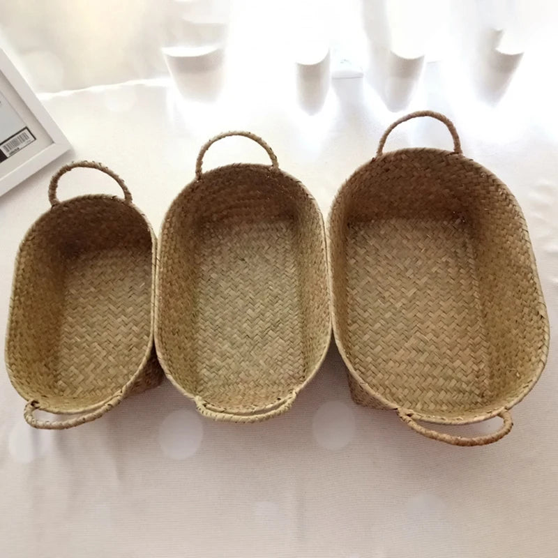 hand-woven straw storage basket for various uses - vue 4 sur 7
