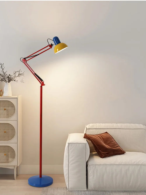 Rotating telescopic floor lamp with long arm decorative art design - vue 4 sur 8