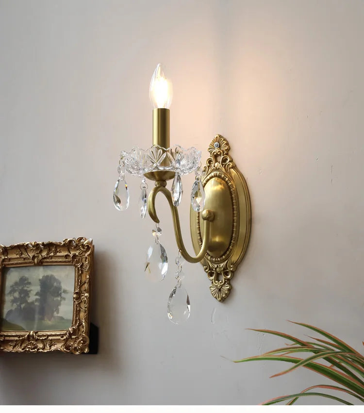 Retro crystal copper lamp for interior decoration