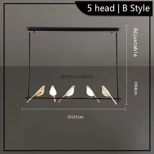 Led chandelier bird art loft original design decoration - vue 18 sur 18