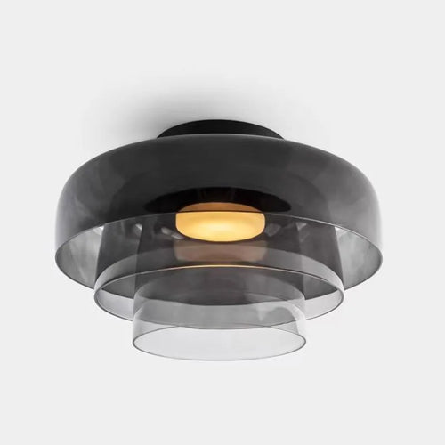 Nordic glass ceiling light with medieval design for bedroom, dining room or restaurant - modern decorative fixture - vue 3 sur 21