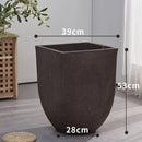 Square clay flower pot for outdoor garden with breathable plants