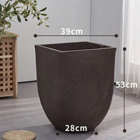 Square clay flower pot for outdoor garden with breathable plants