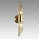 Modern stainless steel wall light with clear glass