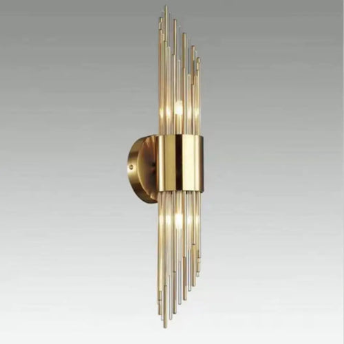 Modern stainless steel wall light with clear glass - vue 4 sur 9