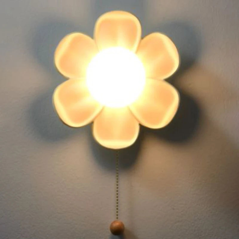 Flower wall light for modern princess bedroom - vue 3 sur 14