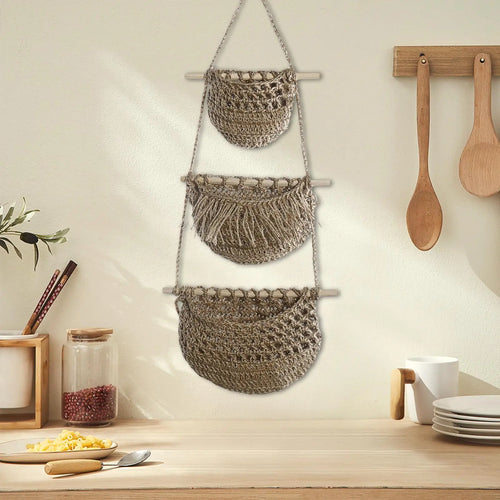 boho hanging baskets for versatile fruits and vegetables - vue 9 sur 9