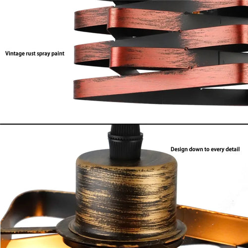 Nordic style retro iron pendant light for indoor lighting - vue 7 sur 9
