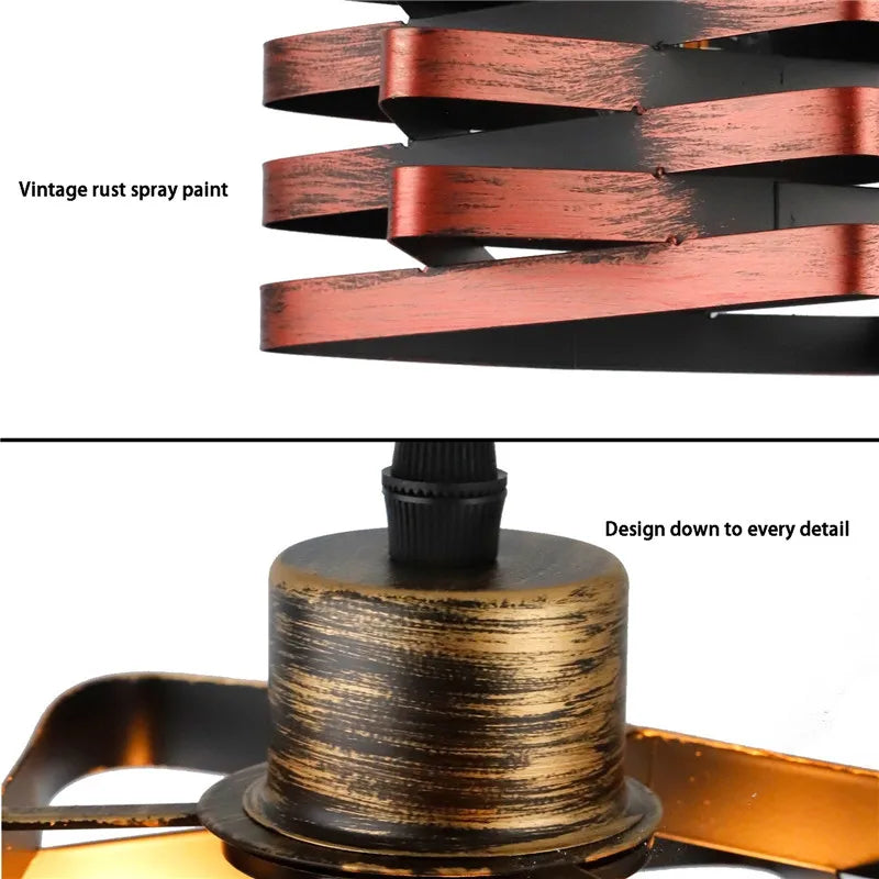 Nordic style retro iron pendant light for indoor lighting - vue 7 sur 9